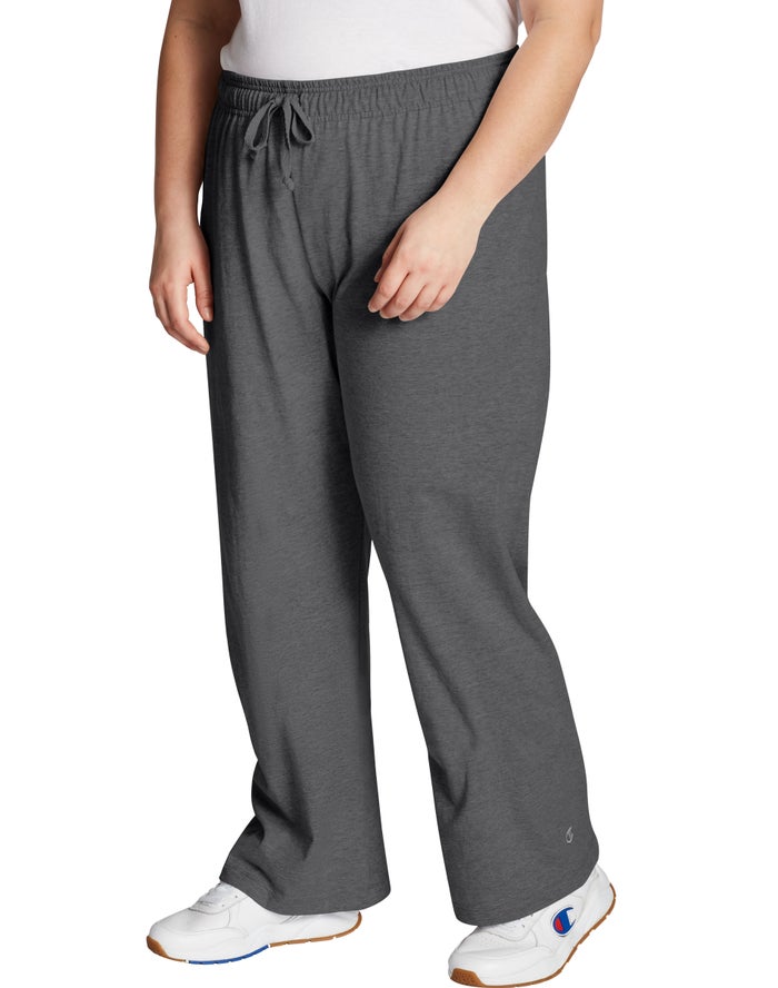 Champion Womens Pants NZ - Plus Classic Jersey Dark Grey ( 9014-FRTIP )